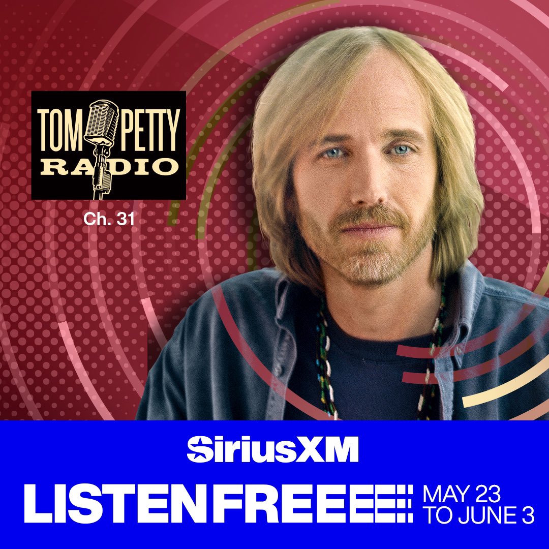 For a limited time, enjoy Tom Petty Radio for free during @SIRIUSXM’s Listen Free Event – happening now through June 3. To learn more – siriusxm.com/TomPettyLF