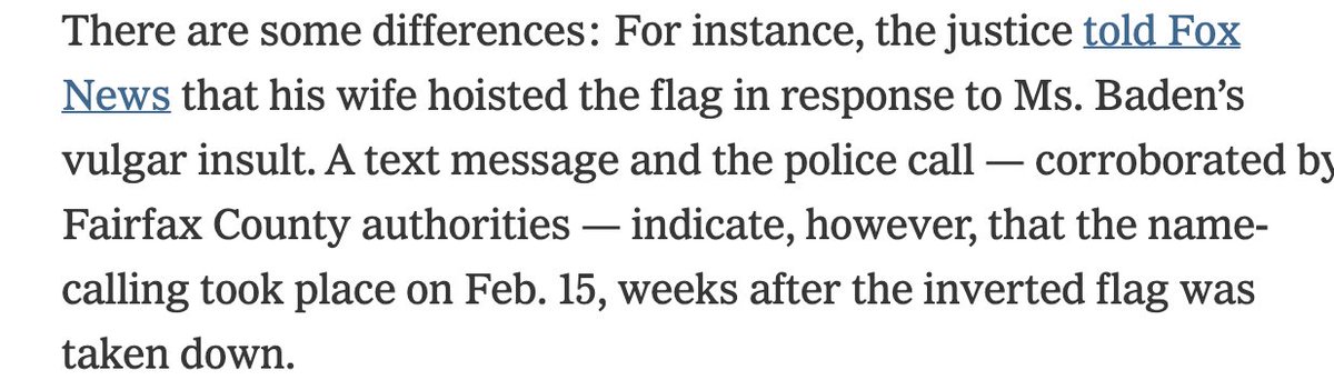 Just published: Mrs. Alito's conflict with her neighbors in Virginia escalated so much that the neighbors called the police. But that final incident, which Justice Alito said helped spur his wife to raise the upside-down flag, happened a month after the flag was up.