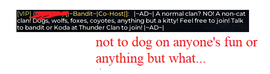 each time i play warrior cats slop edition i always end up regretting it or questioning it in some way shape or form because HOW THE FUCK WOULD A NON-CAT ONLY CLAN WORK