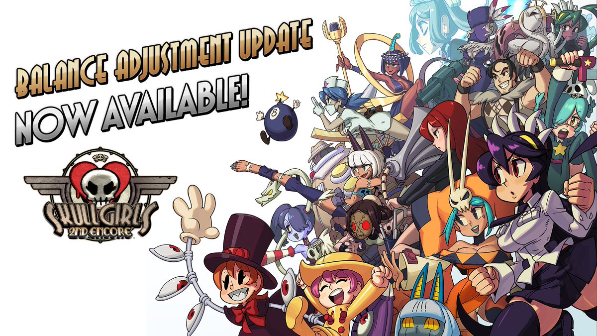 A major balance adjustment update has been released on all platforms! This update also includes Valentine's new cross design, and other recent updates from the playable Beta on Steam. Check out the full details here: bit.ly/skullgirls-may…