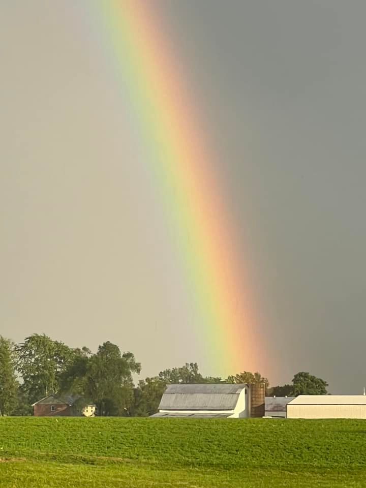 RAINBOW ALERT in SE Indiana! David sent this shot from Madison, IN. 📸 #inwx
