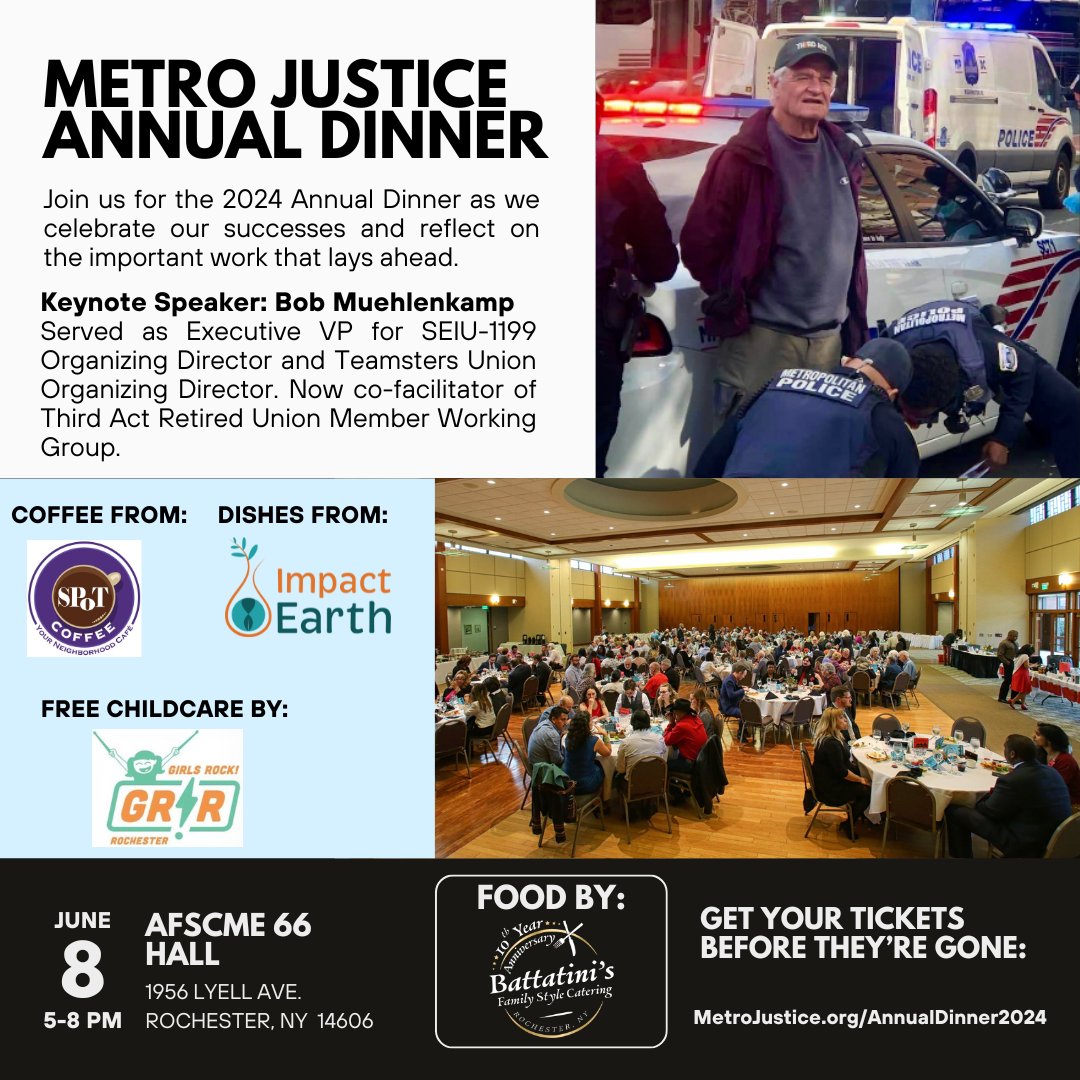 Join us for the most important social and fundraising event of the year for Metro Justice on Saturday June 8th, 5pm-8pm at AFSCME Union Hall.
metrojustice.org/annualdinner20…