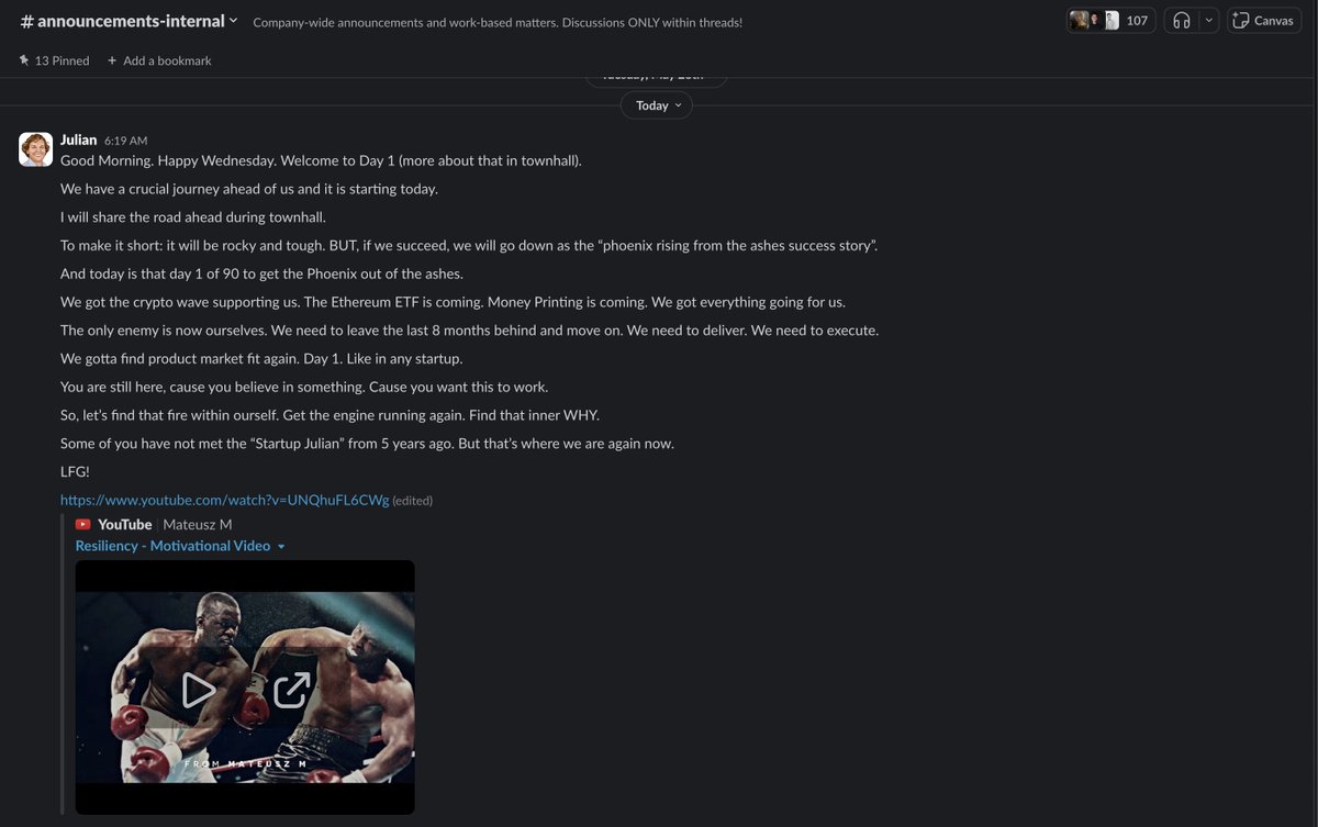 My internal post to the company on Slack today.
I will be transparent about our journey over the next days, weeks, months and hopefully years.
It is an uphill battle. The winding up application did insane damage to our customer base, our team, our company, our reputation.
But