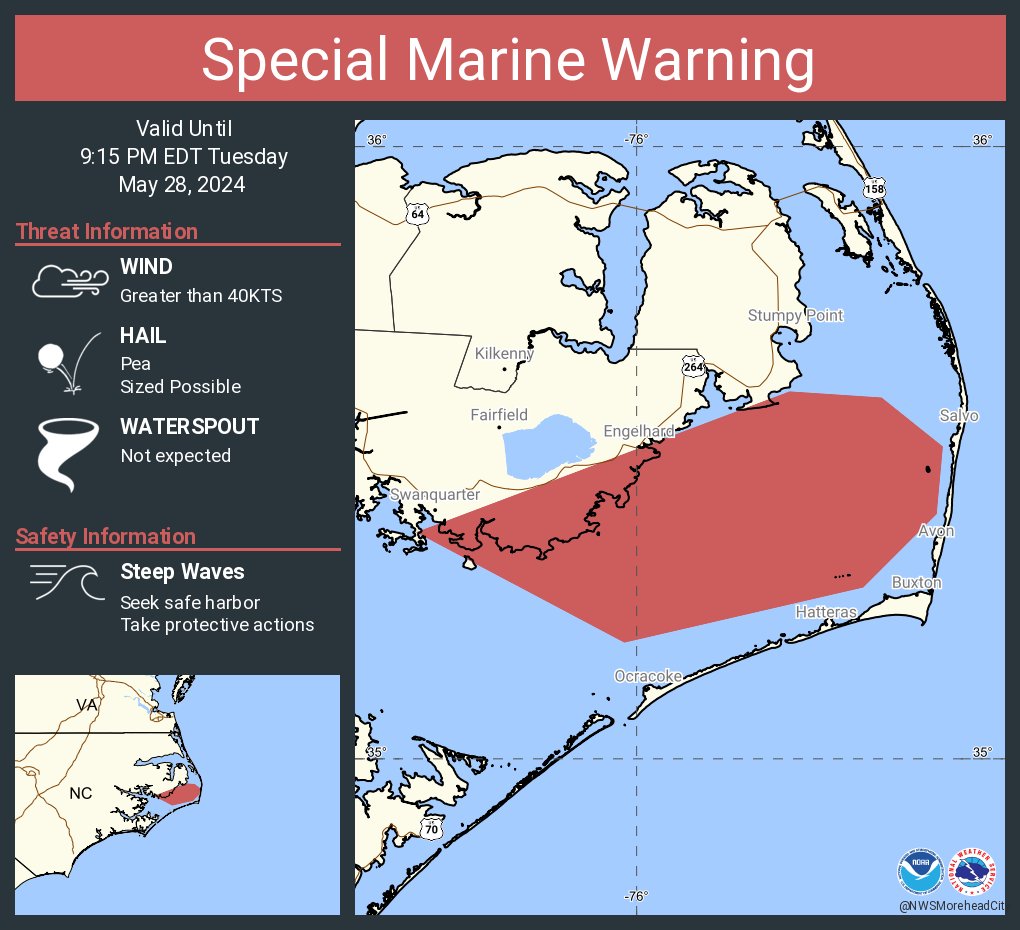 Special Marine Warning including the Pamlico Sound until 9:15 PM EDT