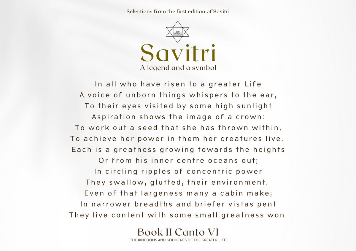 Daily Verses from Savitri (First Edition), Book II Canto VI: The Kingdoms and Godheads of the Greater Life

#SriAurobindo #InevitableWord