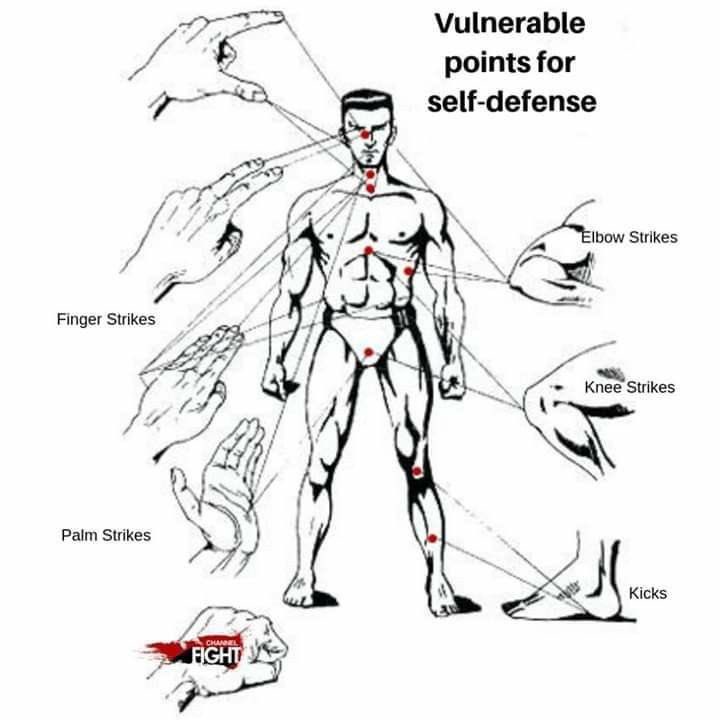 Vulnerable Points For Self-Defense