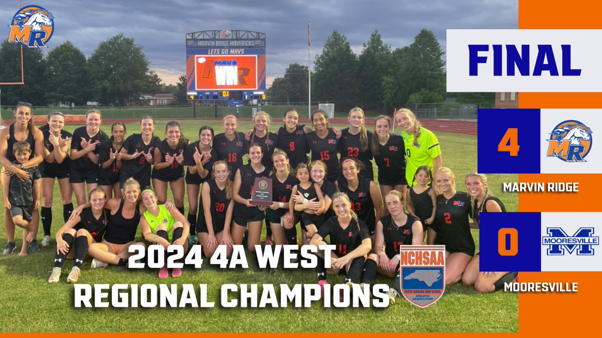 Women's Soccer is STATE BOUND!  Another great performance by the Lady Mavs w/ a 4-0 victory to claim the 2024 NCHSAA 4A West Regional Title!  Way to go ladies!!
#GOMAVS
@aghoulihan @ucpsncathletics