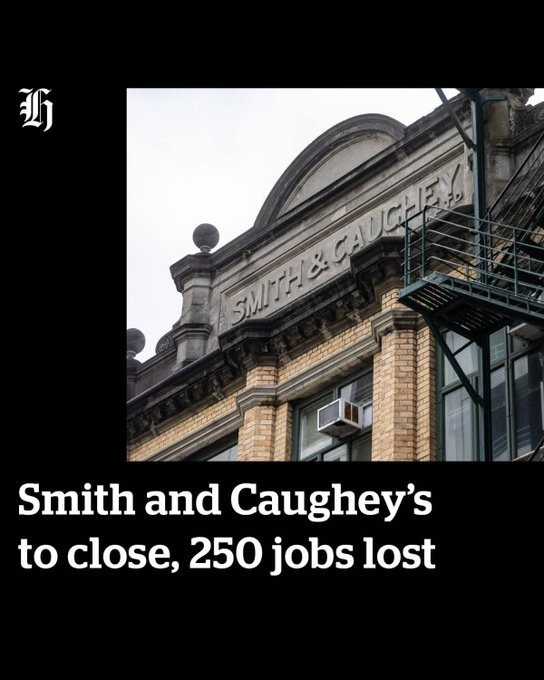 Smith & Caughey 👑👑👑
 I KNEW this would happen. I was last in the Newmarket store approximately a month ago and it was as dead as a Dodo.

Another lot for the dole.🥲🥲

NZ is SINKING like a stone folks.