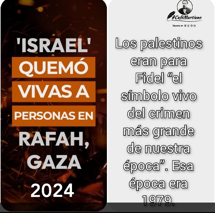 @cafemartiano @DiazCanelB @DrRobertoMOjeda @InesMChapman @TeresaBoue @YaquedeCuba @EVilluendasC @agnes_becerra @PartidoPCC @H_Cubana @ValoresTeam1 @QbaDCorazon_ #FreePalestine Debemos denunciar al régimen fascista de Israel por el genocidio del pueblo palestino. #CaféMartiano