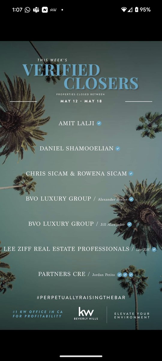 We made it on the list again! To more summer sales!!! If you know anyone needing to buy or sell a home 🏡 this summer, don't forget to message #TheSicamTeam!

c.sicam@kw.com

#SoCalRealtor #LARealtor #WestCoastRealEstate #larealestate #SoCalRealtor #CaliforniaRealtor