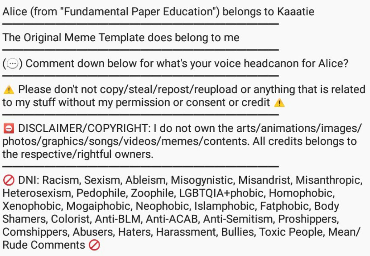 Voice Headcanon for Alice —— 🏷 Tags: #fundamentalpapereducation #fpe  #alice #fundamentalpapereducationalice #alicefundamentalpapereducation  #fpealice #alicefpe #meme #memes #voice #voiceheadcanon #headcanon  #headcanons #headcannon #headcannons