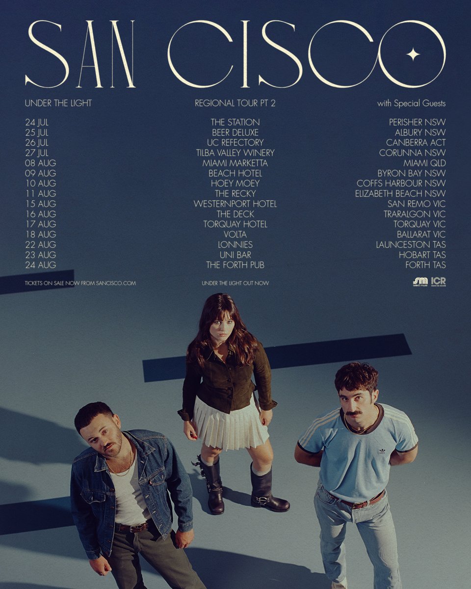 We love a Regional Tour!!! Who’s keen for Round Two? Tickets on sale now 🥵 

Tickets: sancisco.com