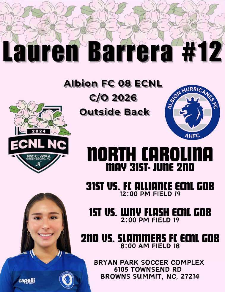 Ready to shine at ECNL North Carolina with <a href="/AHFC08ECNL/">Albion U18/19 ECNL (2008/2007)</a>! Coaches, come scout us!