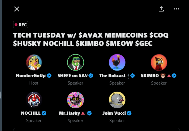 ToddF604's tweet image. This panel tells me one thing.

$HEFE is severely undervalued

The way I see it, for Bokcast #nochill $Kimbo $Tech to even share a space with a micro cap... is bullish.
(These are the S-Tier bluechips)

For that reason.. I'm going to double or even triple, my $hefe position. It's