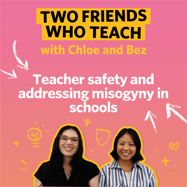 EdroloHQ's tweet photo. The rise of misogynistic behaviour directed at female teachers by male students prompts a more serious discussion with Chloe and Bez on teacher safety and wellbeing in this week’s episode of Two Friends Who Teach
https://t.co/sHCz7ozvvT https://t.co/8XKc5xOomM