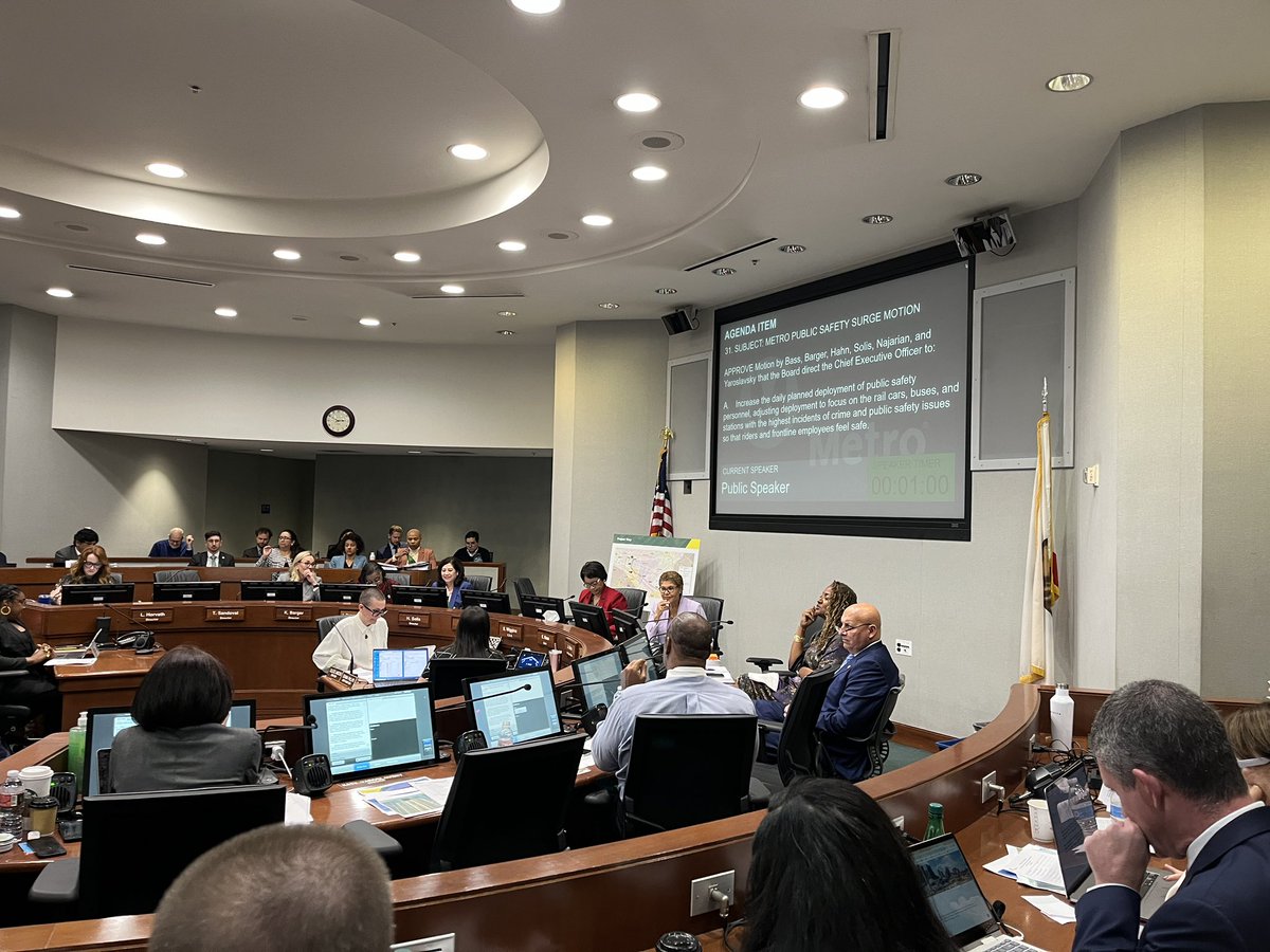 Last week we passed a @metrolosangeles motion to make public safety and law enforcement personnel more visible, present, and responsive on Metro buses, trains, and stations. Thousands of riders across Los Angeles depend and rely on public transit — we will continue to work to