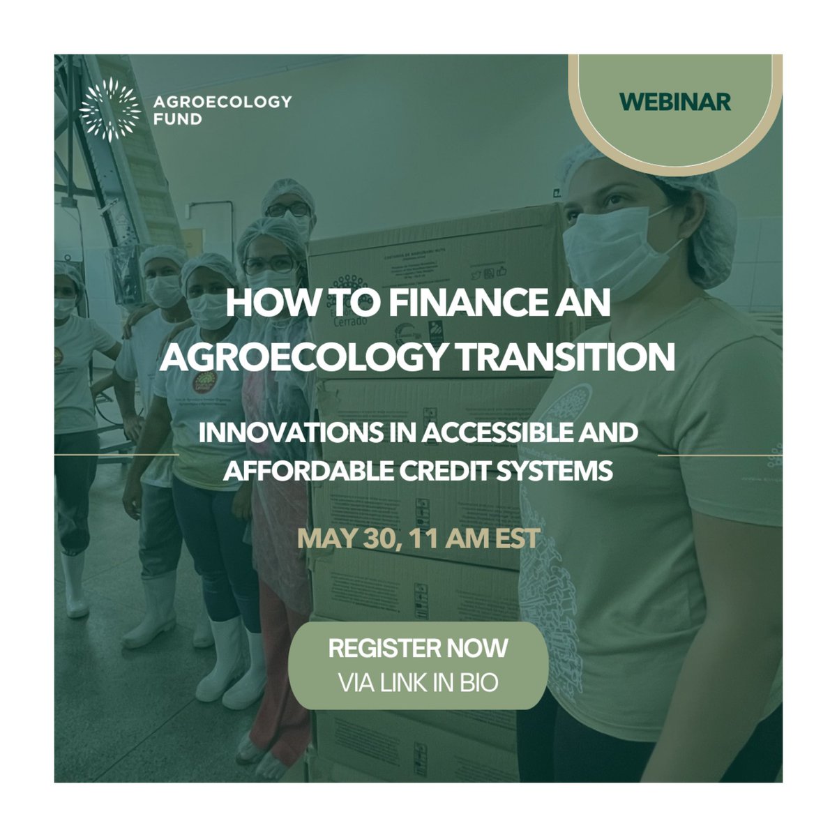 ✨Join us for this powerful conversation about how to finance an agroecology transition✨ Thursday, May 30 @ 11AM EST We will hear from Agroecology Fund supported initiatives in Sri Lanka, India, Brazil, and Cameroon Register today: us02web.zoom.us/webinar/regist…