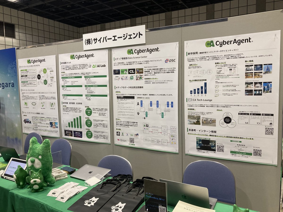 CyberAgent AI事業本部広報 (@cyberagent_ai) on Twitter photo <a href="/ca_developers/">CyberAgentDevelopers</a> /
本日サイバーエージェントから
3件の発表があります!
@人工知能学会(#JSAI2024)
\
企業ブースではサイバーエージェントの研究開発事例、AIの社会実装例、ご紹介しております。採用強化中ですので、ご興味のある方はぜひお越しください!
▼発表詳細 cyberagent.co.jp/techinfo/news/… <a href="/ca_developers/">CyberAgentDevelopers</a> /
本日サイバーエージェントから
3件の発表があります!
@人工知能学会(#JSAI2024)
\
企業ブースではサイバーエージェントの研究開発事例、AIの社会実装例、ご紹介しております。採用強化中ですので、ご興味のある方はぜひお越しください!
▼発表詳細 cyberagent.co.jp/techinfo/news/…