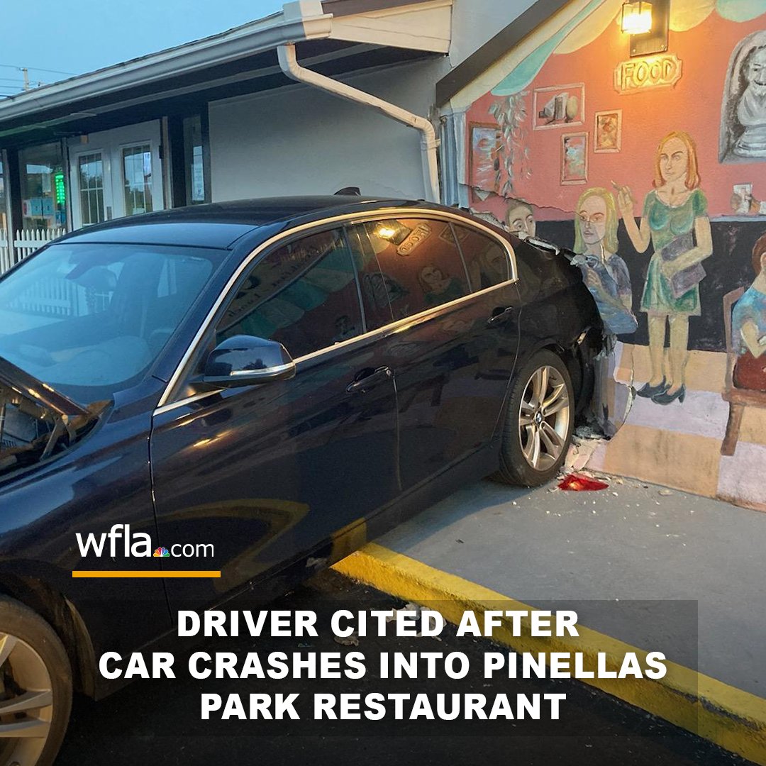 A driver was cited after they crashed into a restaurant in Pinellas Park on Tuesday, authorities said. READ MORE: 8.wfla.com/4bUxdW3