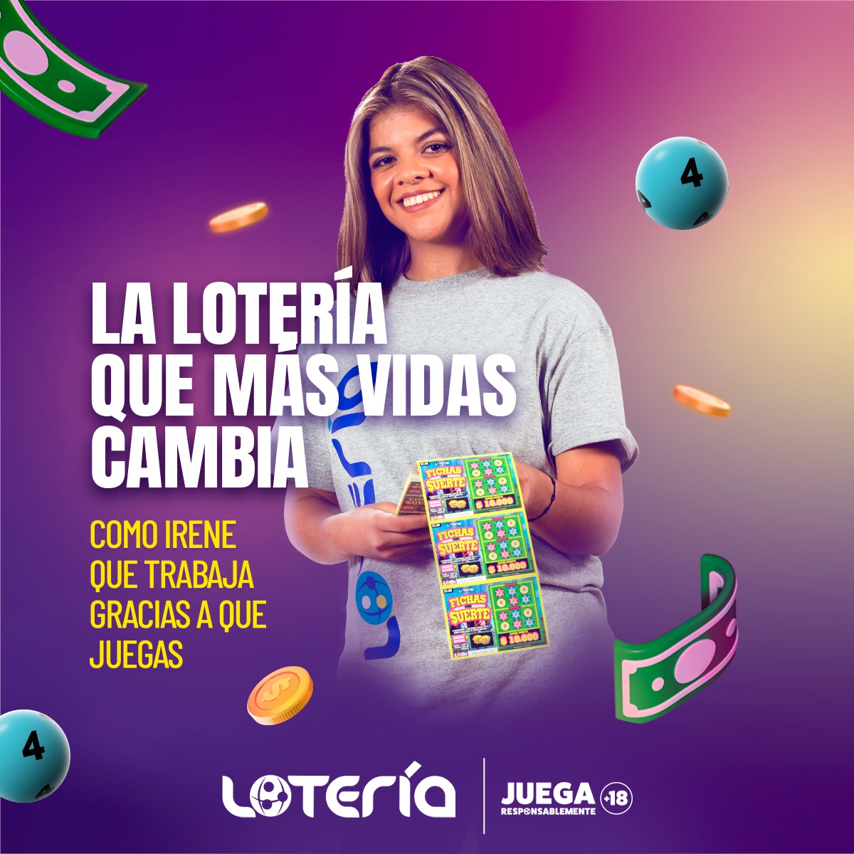 Irene es feliz porque tiene trabajo estable…😌 
Gracias a que juegas😉
Lotería #LaQueMásVidasCambia #JuegaResponsablemente 🥳