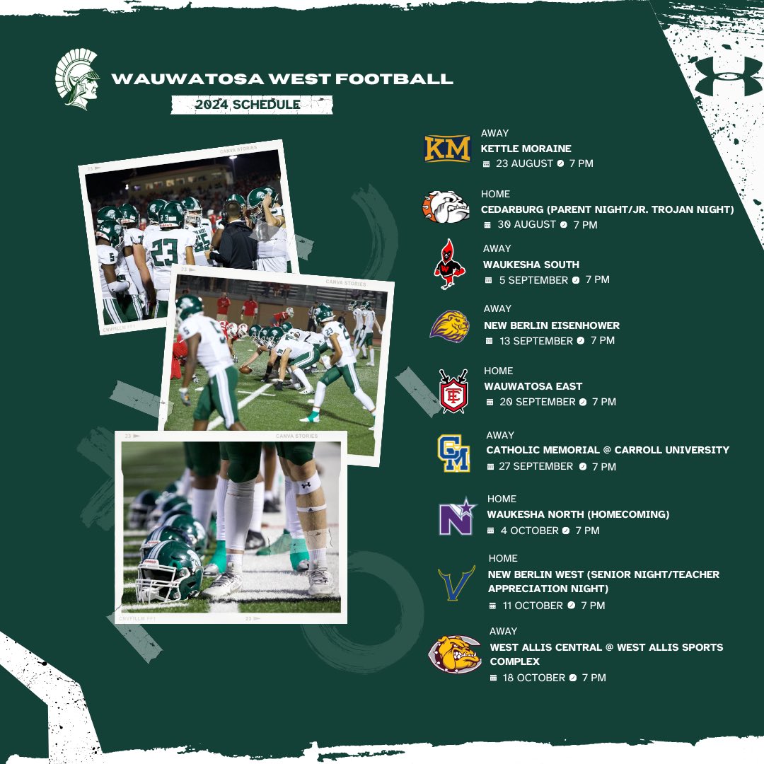 Our official 2024 football schedule! #TWFB #Family