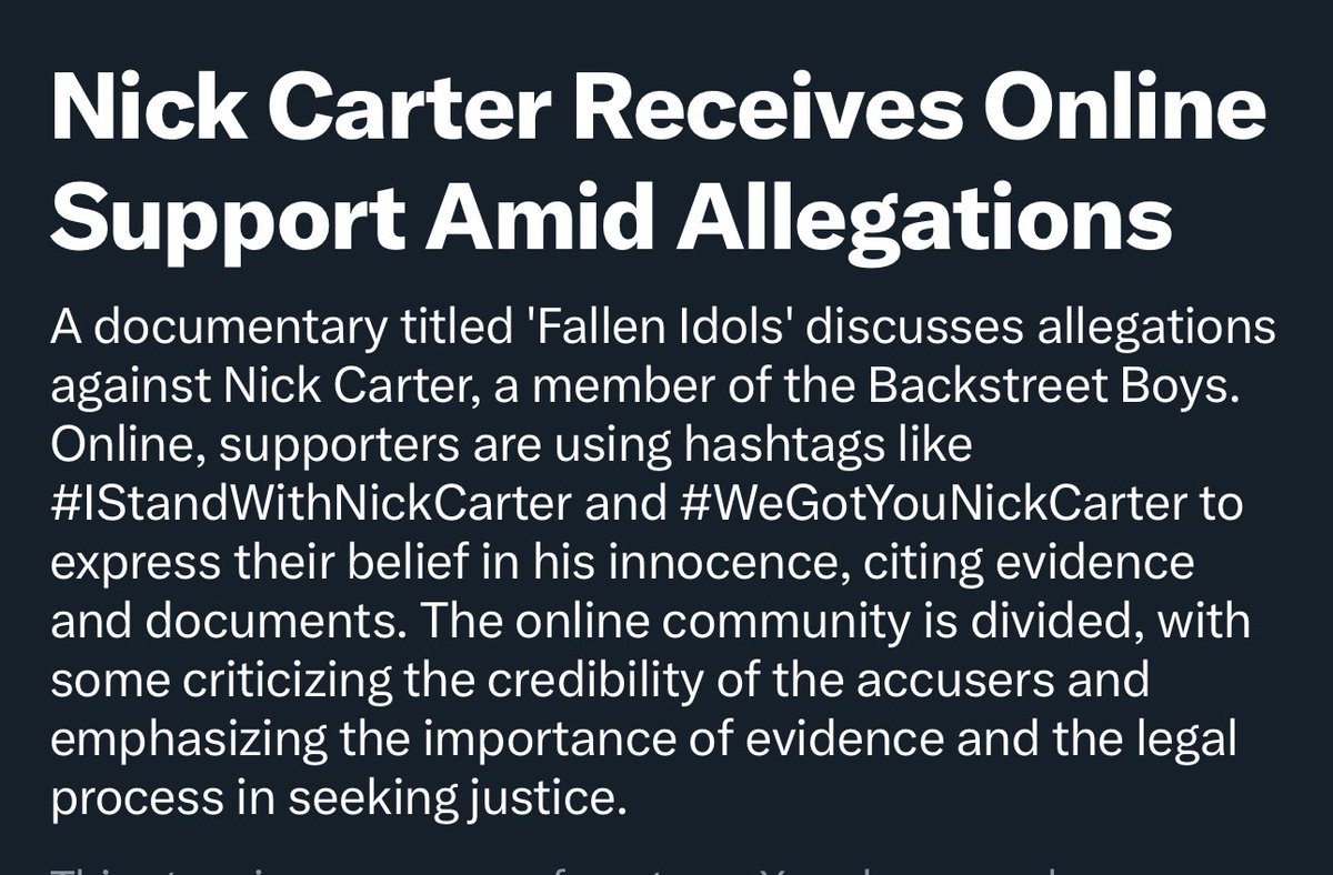 msme914's tweet photo. #iStandWithNickCarter
#WeGotYouNickCarter
#TrustAndRespectTheProcess
#Stillidols
#iStandWithAaronCarter
#iStandWithTheCarters
https://t.co/0gPnApRrm2
#NickCarter https://t.co/Bxx4YIjKVK