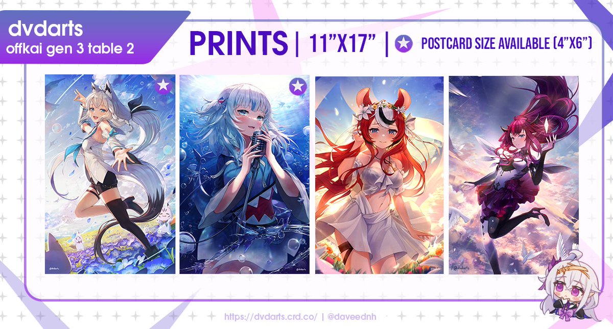 Updated catalog for #OffkaiGen3! I will have some Offkai-only exclusives including polaroid freebies for any purchase $40+! Standees are extremely low stock so please be sure to stop by early on Friday if you'd like to purchase some! (cont. in 🧵)