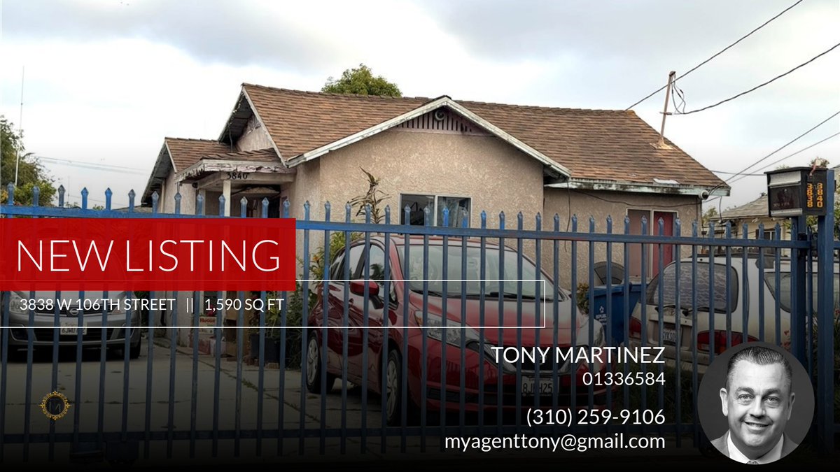 Myagenttony's tweet photo. 📍 New Listing 📍 Take a look at this fantastic new property that just hit the market located at 3838 W 106th Street in Inglewood. Reach out here or at (310) 259-9106 for more information

Making dreams a reality by My Agent Tony https://t.co/iUzKJJR4l1 https://t.co/DFncxz8BQJ