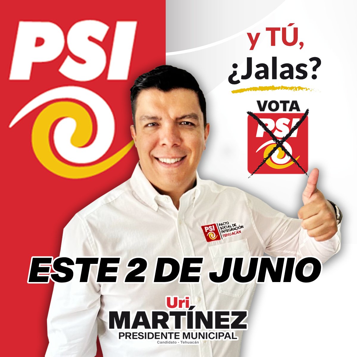 UriMtzTeh's tweet photo. 𝗘𝘀𝘁𝗲 𝟮 𝗱𝗲 𝗷𝘂𝗻𝗶𝗼 𝘃𝗼𝘁𝗮 𝗽𝗼𝗿 𝗨𝗿𝗶 𝗠𝗮𝗿𝘁𝗶́𝗻𝗲𝘇 𝗚𝗮𝗿𝗰𝗶́𝗮
𝐌𝐞𝐣𝐨𝐫𝐚𝐫 𝐥𝐚 𝐂𝐚𝐥𝐢𝐝𝐚𝐝 𝐝𝐞 𝐕𝐢𝐝𝐚 𝐞𝐧 𝐓𝐞𝐡𝐮𝐚𝐜𝐚́𝐧
#UriMtzTeh #CandidatoPSITehuacan
#PSI 📷 #100PorCientoPoblano
𝙮 𝙏𝙐́, ¿𝙅𝙖𝙡𝙖𝙨? https://t.co/K4fHZsope9