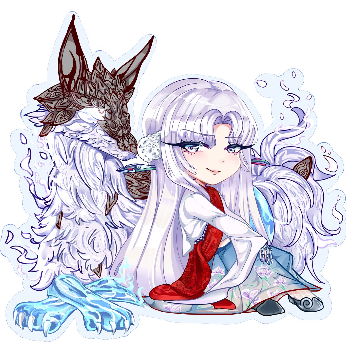 CrayolaPony's tweet photo. My second entry for the SD/Chibi contest of Black Desert is Maegu and her fox! 

#BlackDesert #Maegu https://t.co/I9lfNjgz7f