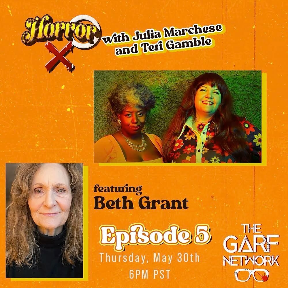 This Thurs, May 30th at 6pm PST! Horror X hosts @TheTeriGamble & @juliacmarchese chat with actress extraordinaire @BethGrantActor! You know her from Donnie Darko, Child's Play 2, The Dark Half & so many more! Don't miss this conversation! #filmtwitter m.youtube.com/@GARFNetwork