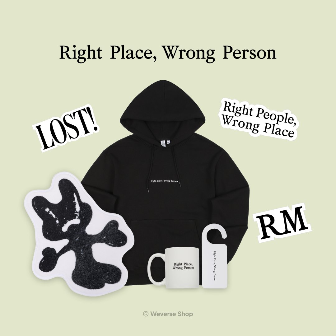 #RM (@bts_bighit) 솔로 2집 'Right Place, Wrong Person' 공식 상품 예약 판매 안내💜 'Right Place, Wrong Person'의 감동을 #weverseshop 에서 공식 상품으로도 즐겨보세요! 🗓️예약 판매 기간 : 5월 29일(수) 6 PM ~ 6월 5일(수) 6 PM (KST) 🛒#weverseshop : campaigns.weverseshop.io/RM_Right_Place…