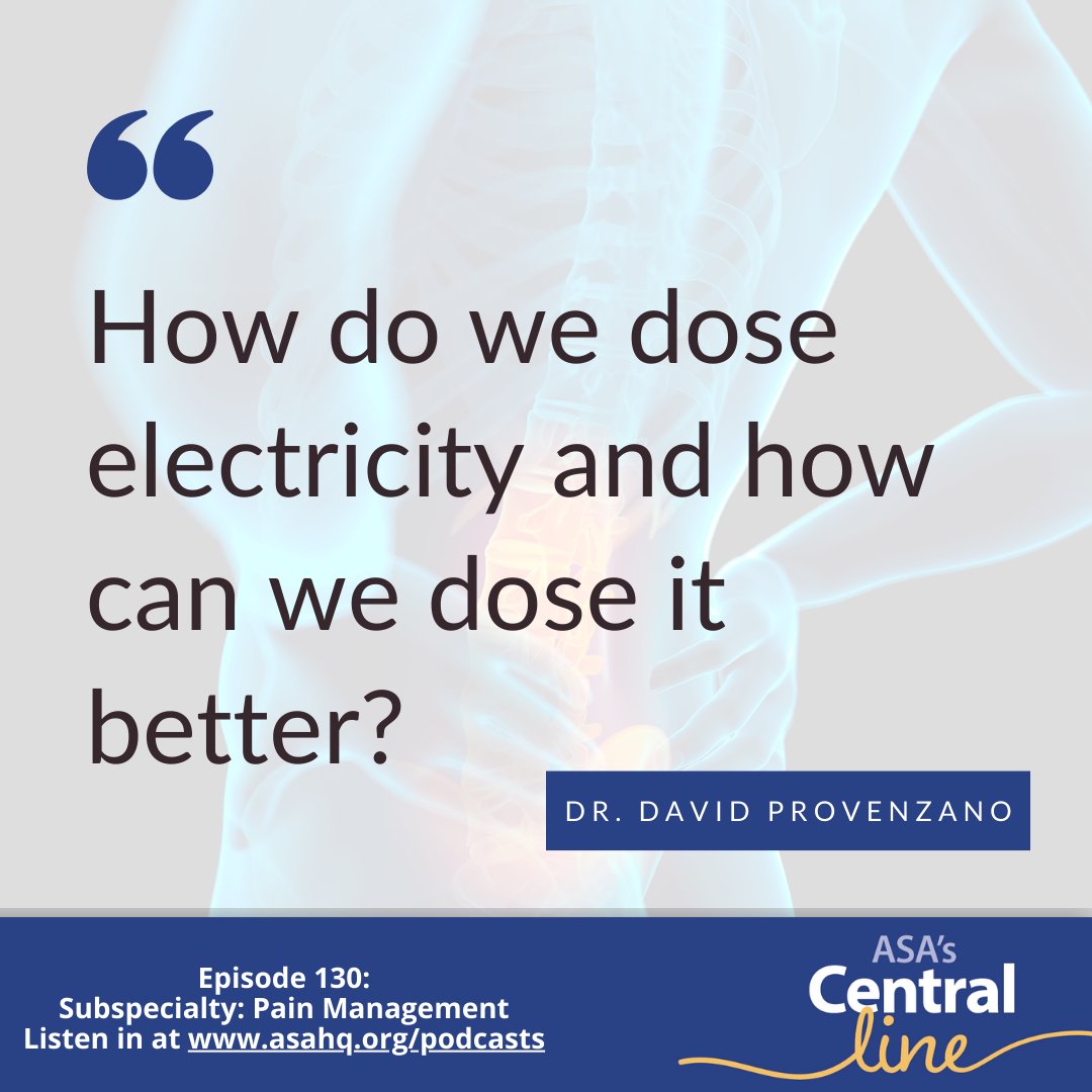 🎧 Don't miss the most recent episode of the @ASALifeline Central Line podcast, featuring ASRA Pain Medicine President @DProvenzanoMD. Dr. Provenzano speaks on trends in #painmanagement, new treatments, patient access challenges, and more! Listen now at asahq.org/podcasts