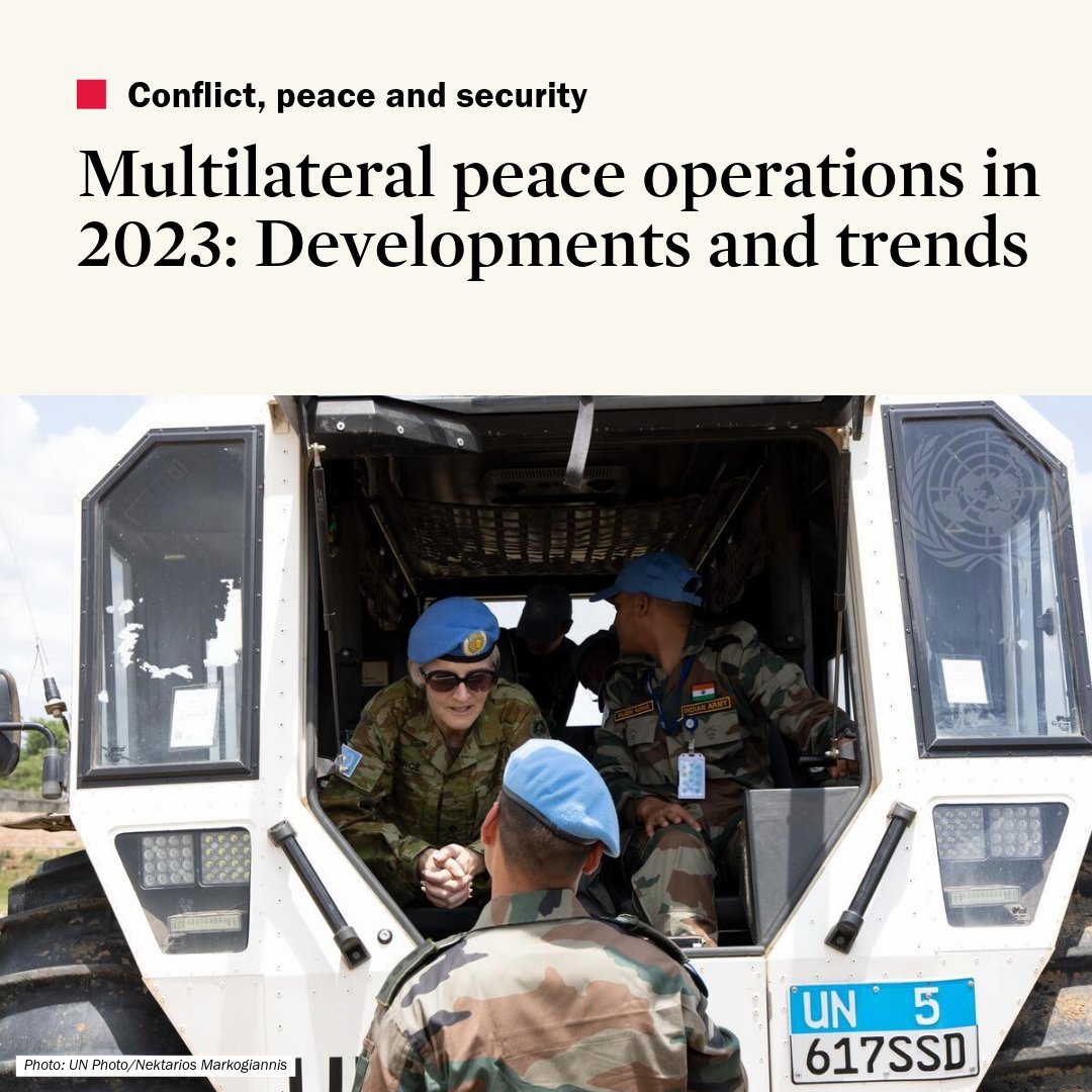 Ahead of <a href="/UN/">United Nations</a> #PKDay, SIPRI releases new data on multilateral #PeaceOperations in 2023. Read this topical backgrounder to learn more about the key findings from the latest data and some of the most important developments in 2023 ➡️ bit.ly/3V0GODH