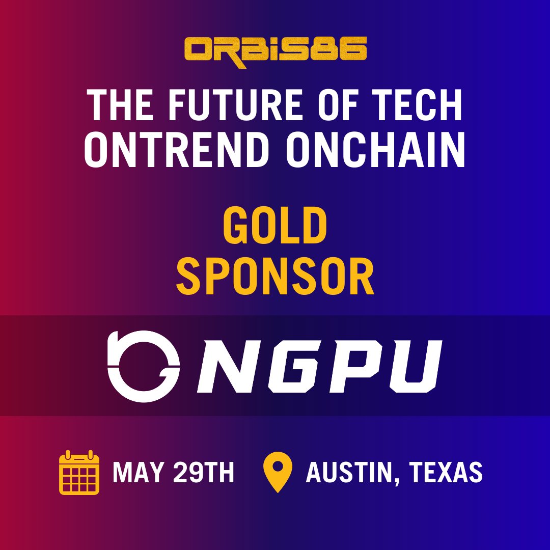 🎉We're thrilled to announce that @ngpu_ai  is the #GoldSponsor for the Future of Tech: OnTrend OnChain event on May 29th, 2024, in #Texas! Their generous support is instrumental in bringing this event to life.

🎟️Register Now: 8ty6.link/QANRRz
👉Not in Texas? Watch