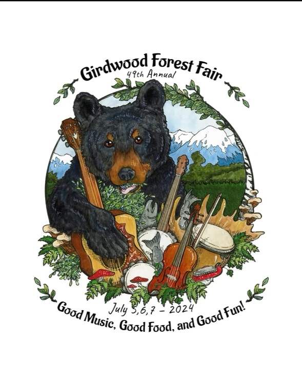 turnagainnews's tweet photo. Guitar-playing Black Bear design wins Forest Fair 2024 Logo
Read the entire story below:
https://t.co/d0z1tlSc0E
#girdwood #anchorage #festivals #alaska #fun #music #art #food #crafts #booths #forestfair #celebration https://t.co/iBFtgWwFp8