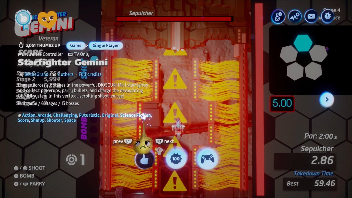 matthewhenzel's tweet photo. Some of these Dreams (user created) games are much better than many commercial offerings! Such a nice shooter, with bosses that are quite clever.

The Best Of Dreams - #STARFIGHTERGEMINI - by @BOtheGrand  "SHMUP" https://t.co/lEhhniXJP8

#MadeInDreams #PS4 #PS5 @mediamolecule https://t.co/b0F8ZYlU6S
