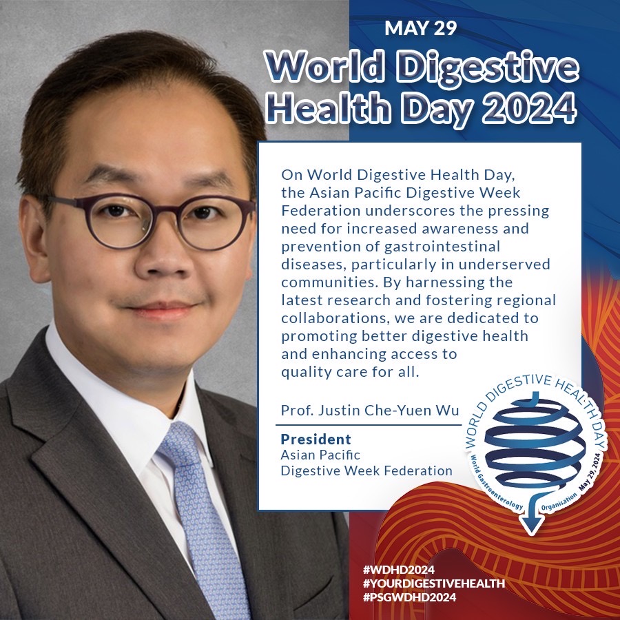 enrrikke's tweet photo. Prof. Justin Wu, President of the APDW Federation, advocates for increased awareness and prevention of GI diseases, especially in underserved communities. 

Let's stand together working towards a future where everyone has access to quality digestive healthcare 💙💯 #WDHD2024 https://t.co/KWOLRaR21l