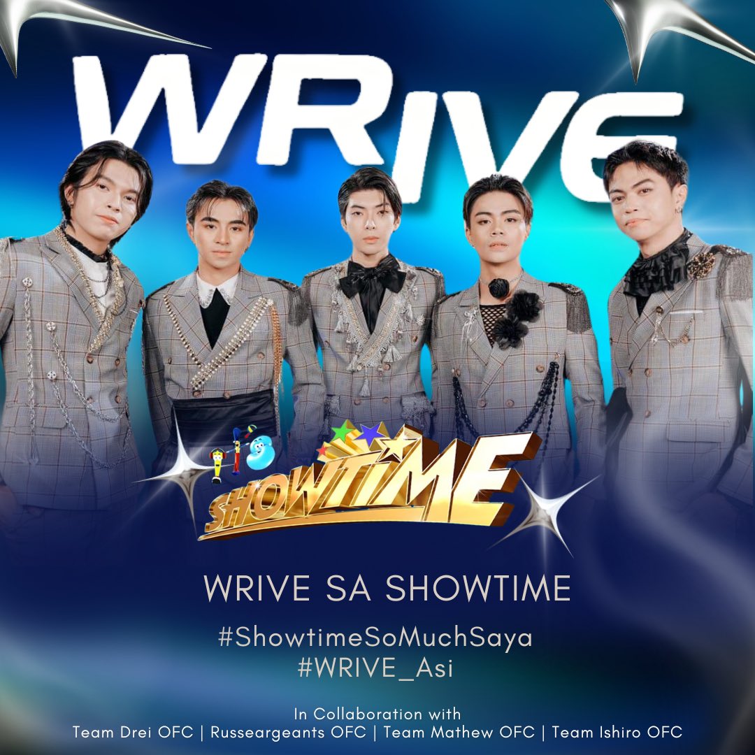 teamasi_ph's tweet photo. [ Hashtag Party ]

A BIG SURPRISE!

kASIntahans! Catch WRIVE as they perform for the first time on the Showtime stage!

Join us on our hashtag party later at 10am!

WRIVE SA SHOWTIME 
#LunchtimeWithShowtime
#WRIVE_Asi https://t.co/3LzZtDOs6b
