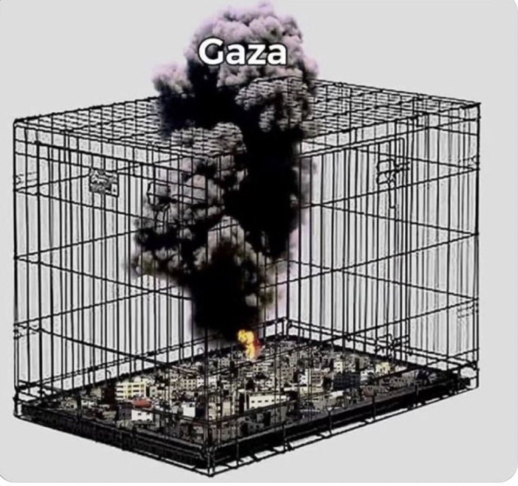 tiberiusfiles's tweet photo. Those who use ridiculous victim-blaming rhetoric like ‘human shields’ are also those who trapped millions of people in a cage to begin with https://t.co/TLmim3jgEs