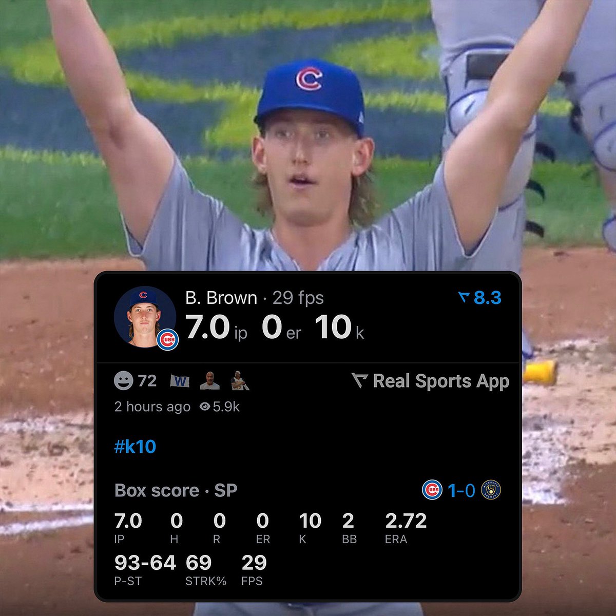 7 NO-HIT INNINGS FOR BEN BROWN IN HIS 6TH MLB START 🤯