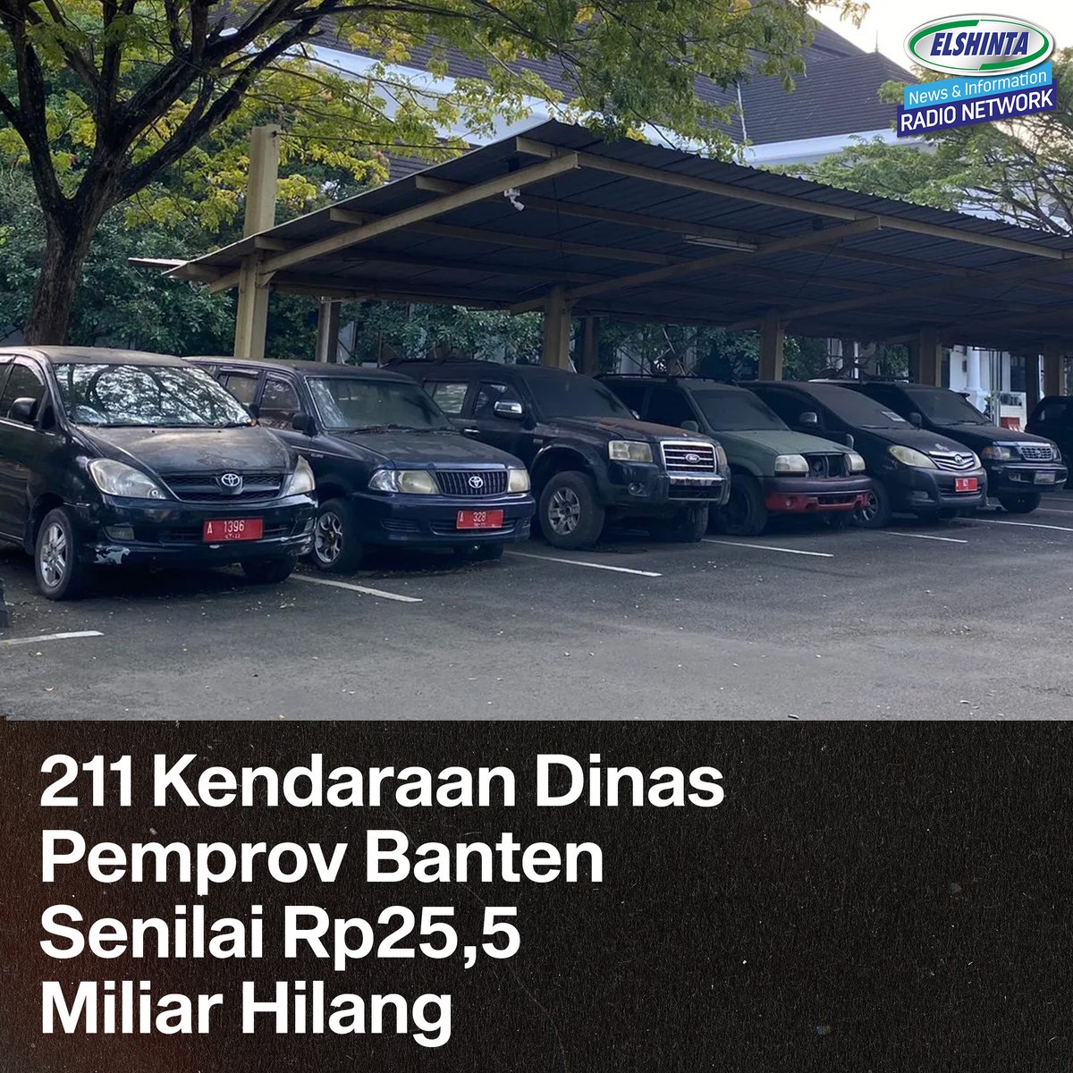 Sebanyak 211 kendaraan dinas milik Pemerintah Provinsi (Pemprov) Banten tidak diketahui keberadaannya alias hilang. Ratusan kendaraan itu senilai Rp 25 milliar.

Hal itu diketahui dari temuan Badan Pemeriksaan Keuangan (BPK) Provinsi Banten yang tercantum dalam Laporan Hasil