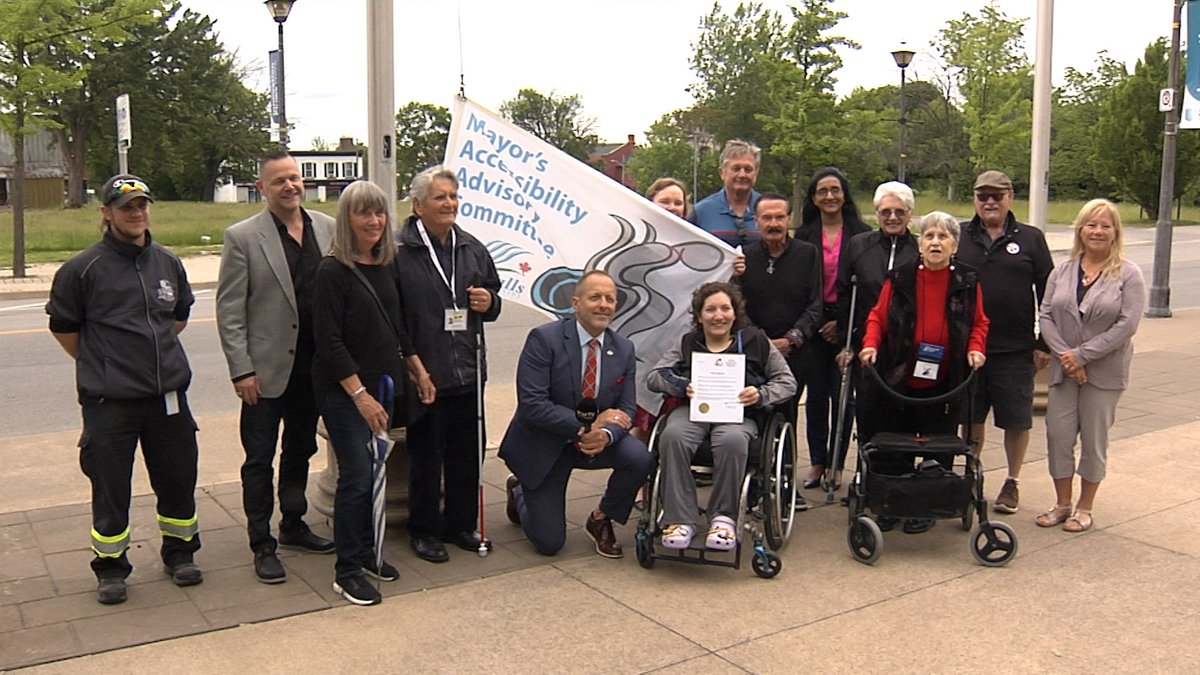 We were happy to join NF Mayor @jimdiodati, Members of Council & The Mayor's Accessibility Advisory Committee for a flag raising to commemorate National Access Awareness Week, May 26-June 1. Watch our coverage later this week on The Source. @cogeco #accessibility @NiagaraFalls