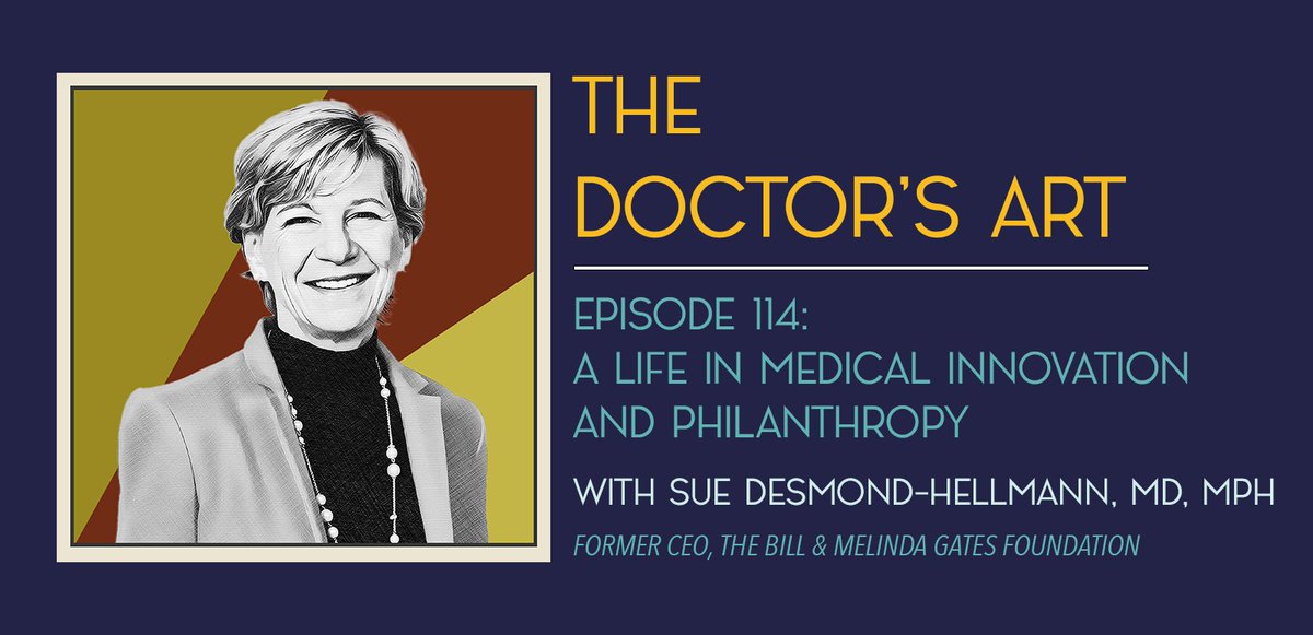 Henry Bair (@_henrybair_) on Twitter photo In this episode of The Doctor's Art #podcast, <a href="/SueDHellmann/">Dr. Sue Desmond-Hellmann</a> shares lessons learned from her incredibly diverse career path. As former CEO of the @GatesFoundation, she led one of the world's most influential philanthropic organizations to tackle some of the most pressing issues in In this episode of The Doctor's Art #podcast, <a href="/SueDHellmann/">Dr. Sue Desmond-Hellmann</a> shares lessons learned from her incredibly diverse career path. As former CEO of the @GatesFoundation, she led one of the world's most influential philanthropic organizations to tackle some of the most pressing issues in