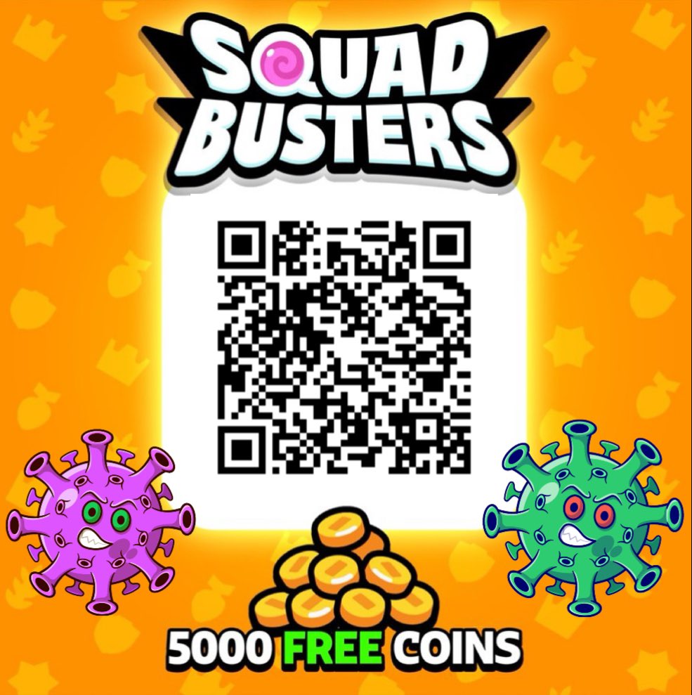 スクワッドバスターズで無料5000コイン！！ QRコードまたはURLから貰えます🦠 Claim FREE 5000 coins in Squad  Busters: https://t.co/kxrCrZ4Osd #SquadBusters #GiftedBySupercell  #Brawlstars #スクワッドバスターズ
