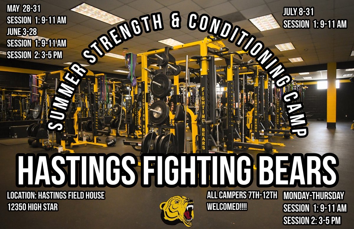 The Bear Cave was packed today! @AliefHastingsFB, we had a big turnout & a great 1st day of summer SAC camp. Tomorrow, bring someone who missed out.
#NoWeakLinks #BeGreat @Alief_Athletics