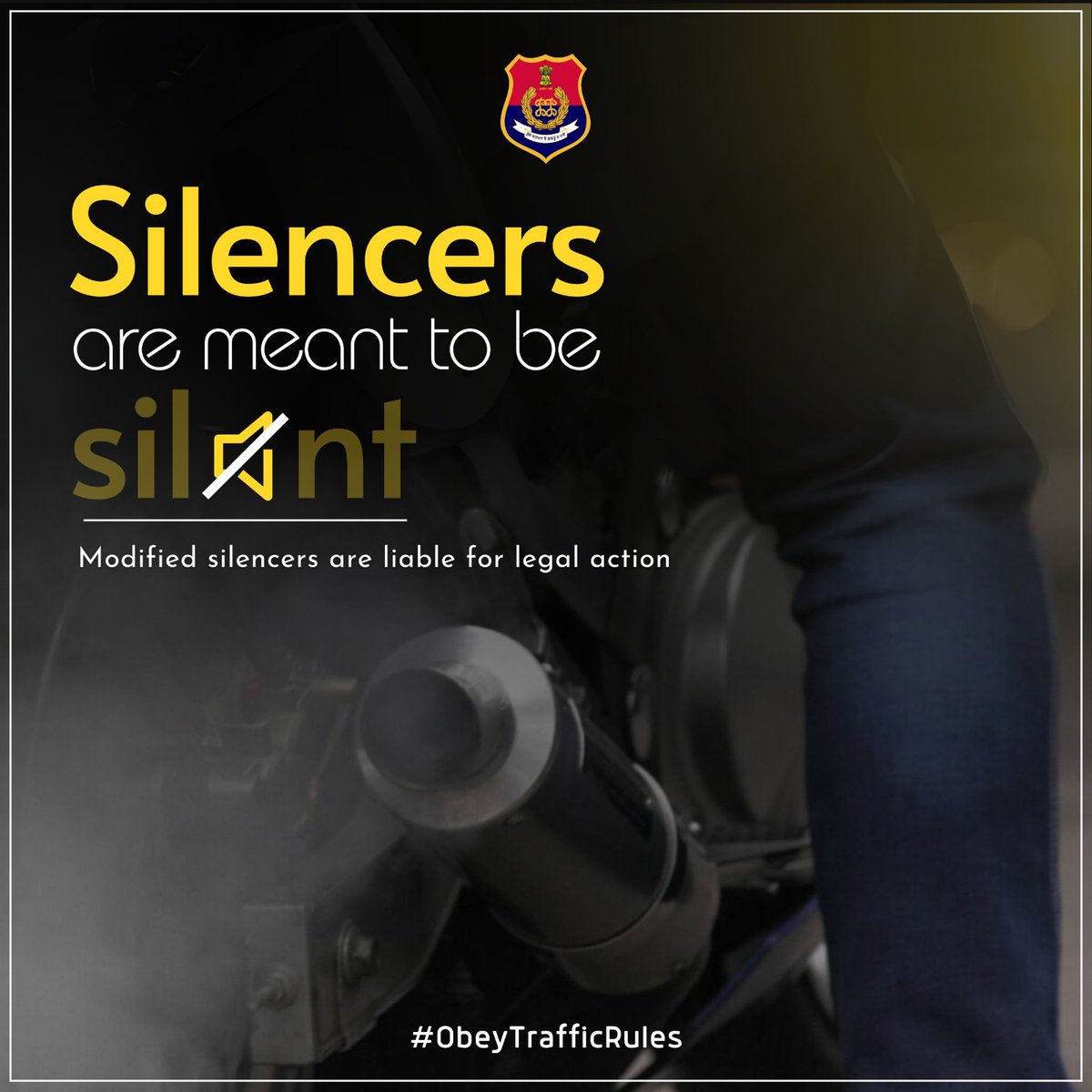 Safety is non-negotiable!  Avoid modified silencers on your vehicles 🚫

This creates distractions for other road users and pedestrians and this can lead to accidents.  #RoadSafety