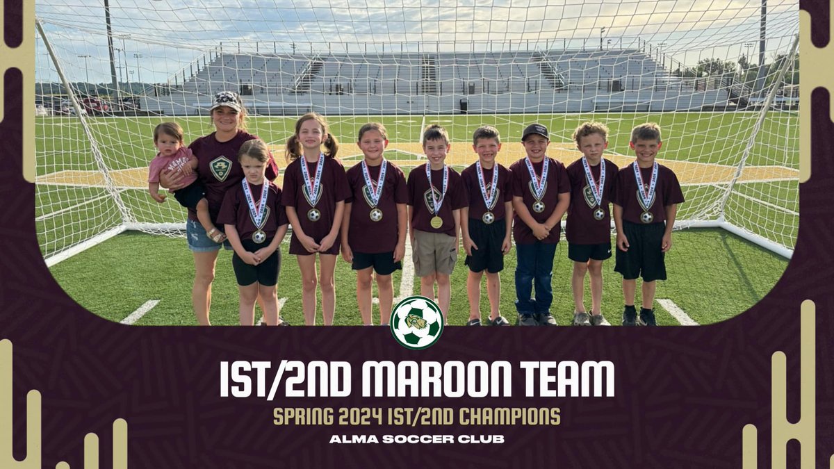 AlmaSoccerClub's tweet photo. Spring 2024
1st/2nd Grade Division
Champions
1/2 Maroon Team

Congratulations on a great season!

#almasoccerclub

@AiredaleSoccer https://t.co/JXW4EbPWLB