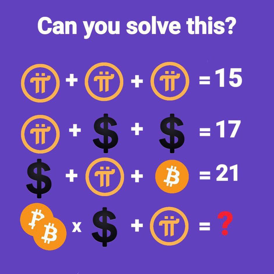 Solve this pi puzzle!  👇  Only 1% got correct answer.

#PiNetwork #BTC #Money