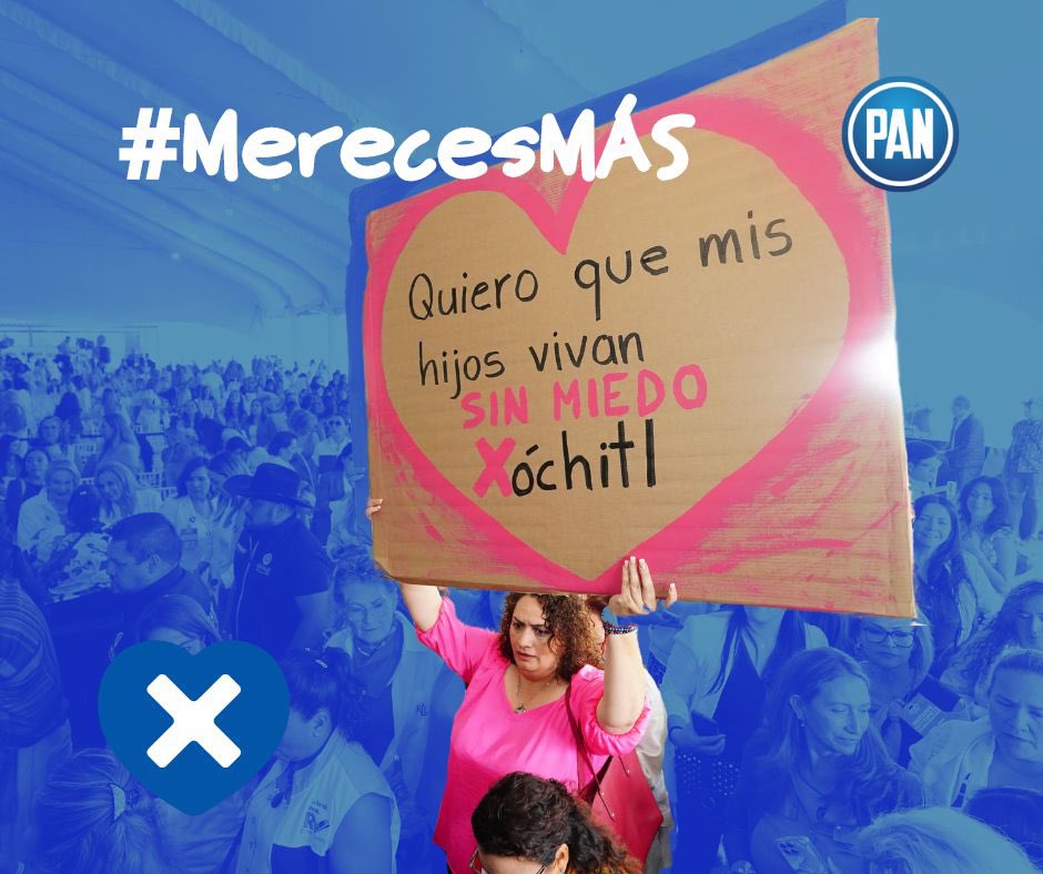 Quiero un país más seguro para mi hija y mi hijo, por eso votaré por un #MxSinMiedo

#MerecesMás 🩷
#XóchitlPresidenta 🤞🏼